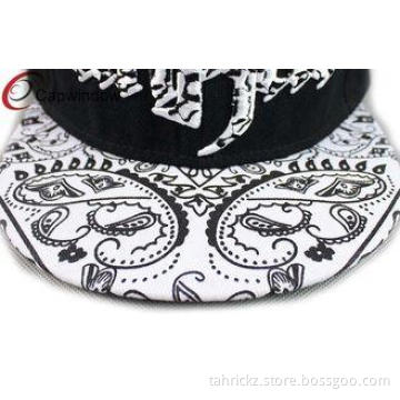 Black Flat Hip Hop Baseball Caps Monogram Baseball Cap With